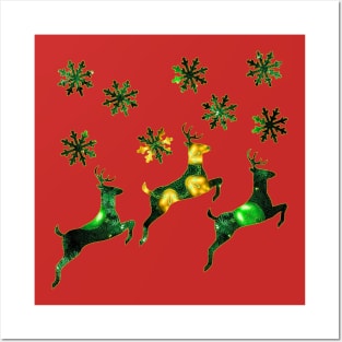 Christmas Decoration in Gold and Green Posters and Art